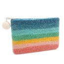 Filzbeutel Regenbogen pastell 15 x 10 cm