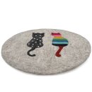 Felted Seat Cushion Two Cats