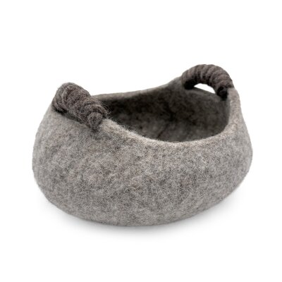 Small Felted Basket with Wrapped Handles 21cm