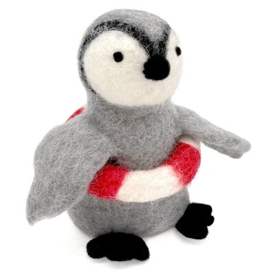 Egg Cosy Penguin with red & white Life Buoy