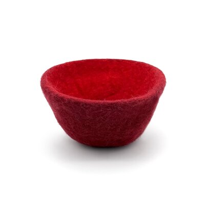 Felted Basket One Tone 11cm dahlia red