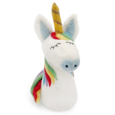 Egg Cosy Unicorn, rainbow-coloured