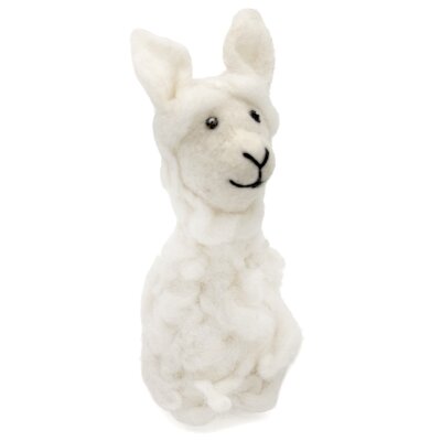 Eierwärmer Lama Alpaka wollweiß