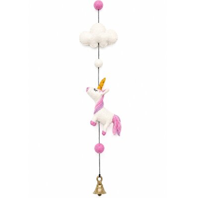 Deko-Filzkette Einhorn, pinke Mähne