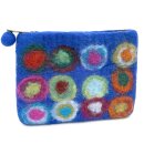Felted Purse Double Dots 15 x 12 cm
