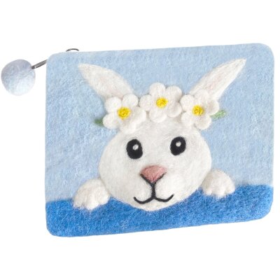 Felted Purse Bunny with Flower Crown