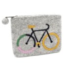 Filzbeutel Farbiges Fahrrad 15 x 12 cm