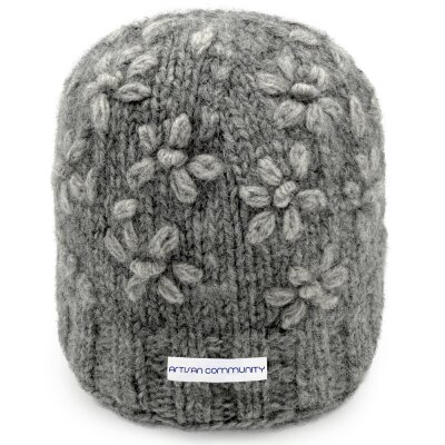 Wool Hat Delicate Flower