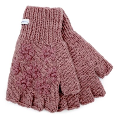 Woolen Gloves Delicate Flower, fingerless