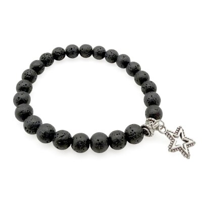 Perlen-Armband 8 mm Lavastein