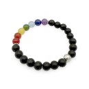 Perlen-Armband 8 mm Shaligram & Chakra