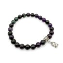 Halbedelstein Armband 8 mm Fluorit-Mix Dunkler Purpur