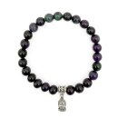Halbedelstein Armband 8 mm Fluorit-Mix Dunkler Purpur