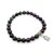 Halbedelstein Armband 8 mm Fluorit-Mix Dunkler Purpur
