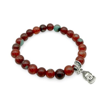 Halbedelstein Armband 8 mm Fluorit-Mix Ocker