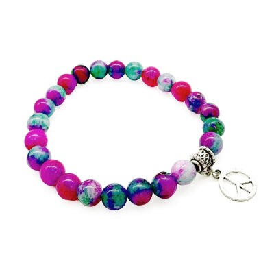 Halbedelstein Armband 8 mm Fluorit-Mix Pink