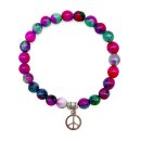 Halbedelstein Armband 8 mm Fluorit-Mix Pink