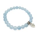 Halbedelstein Armband 8 mm Blauer Chalcedon