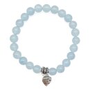 Halbedelstein Armband 8 mm Blauer Chalcedon