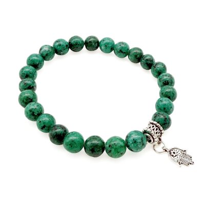 Halbedelstein Armband 8 mm Grüner Howlith