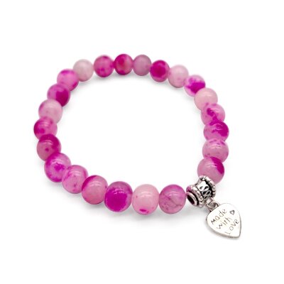 Halbedelstein Armband 8 mm Pinke Jade