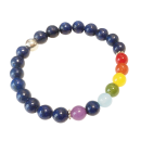 Halbedelstein Armband 8 mm Lapis Lazuli & Chakra