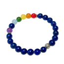 Halbedelstein Armband 8 mm Lapis Lazuli & Chakra