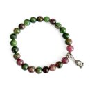Halbedelstein Armband 8 mm Rot-Grüner Smaragd