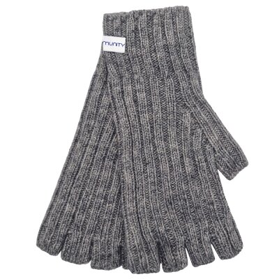Kaschmir-Handschuhe Rippoptik huskygrau