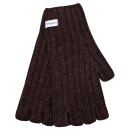 Kaschmir-Handschuhe Rippoptik kaffeebraun