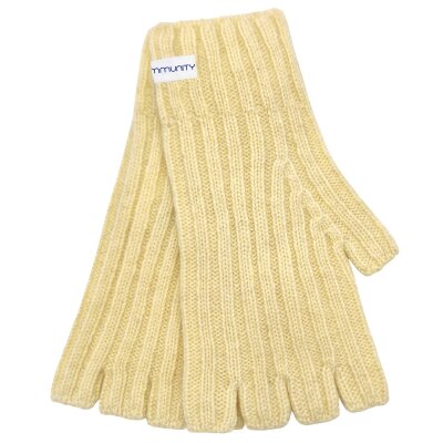 Cashmere Gloves rib-knit vanilla yellow