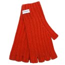 Cashmere Gloves rib-knit saffron orange