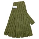 Cashmere Gloves rib-knit olive green