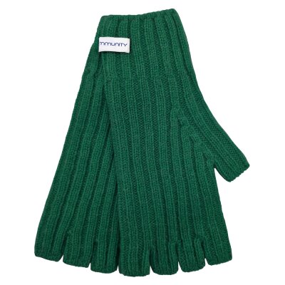 Cashmere Gloves rib-knit emerald green