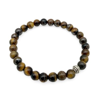 Halbedelstein Armband 6 mm Tigerauge
