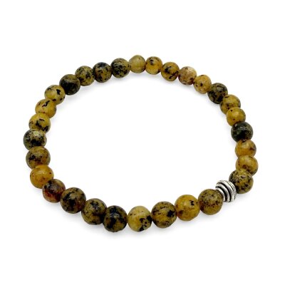 Halbedelstein Armband 6 mm Amazonit-Mix Sand-Grün