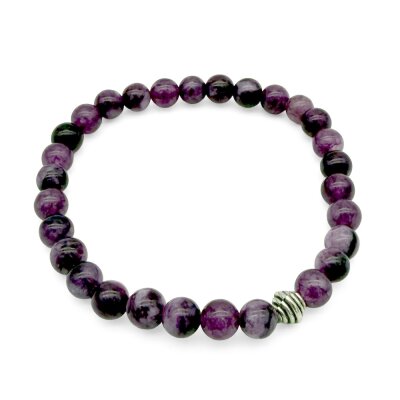 Halbedelstein Armband 6 mm Rhodolit