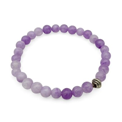 Halbedelstein Armband 6 mm Violetter Amethyst