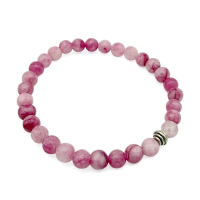 Halbedelstein Armband 6 mm Rosa Amethyst