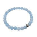 Halbedelstein Armband 6 mm Blauer Chalcedon