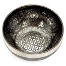 Klangschale Blume des Lebens Mandala versilbert