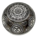 Klangschale Blume des Lebens Mandala versilbert