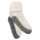 Wollsocken Zopf-Kontrastsohle