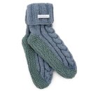 Wollsocken Zopf-Kontrastsohle