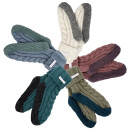 Wollsocken Zopf-Kontrastsohle