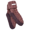 Wollsocken Zopf-Kontrastsohle
