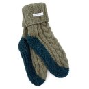 Wollsocken Zopf-Kontrastsohle