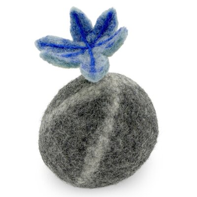 Filzblume auf Kiesel blau melange