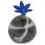 Filzblume auf Kiesel blau