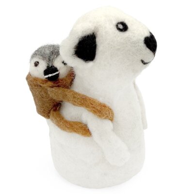 Egg Cozy Arctic Bear with Penguin Baby